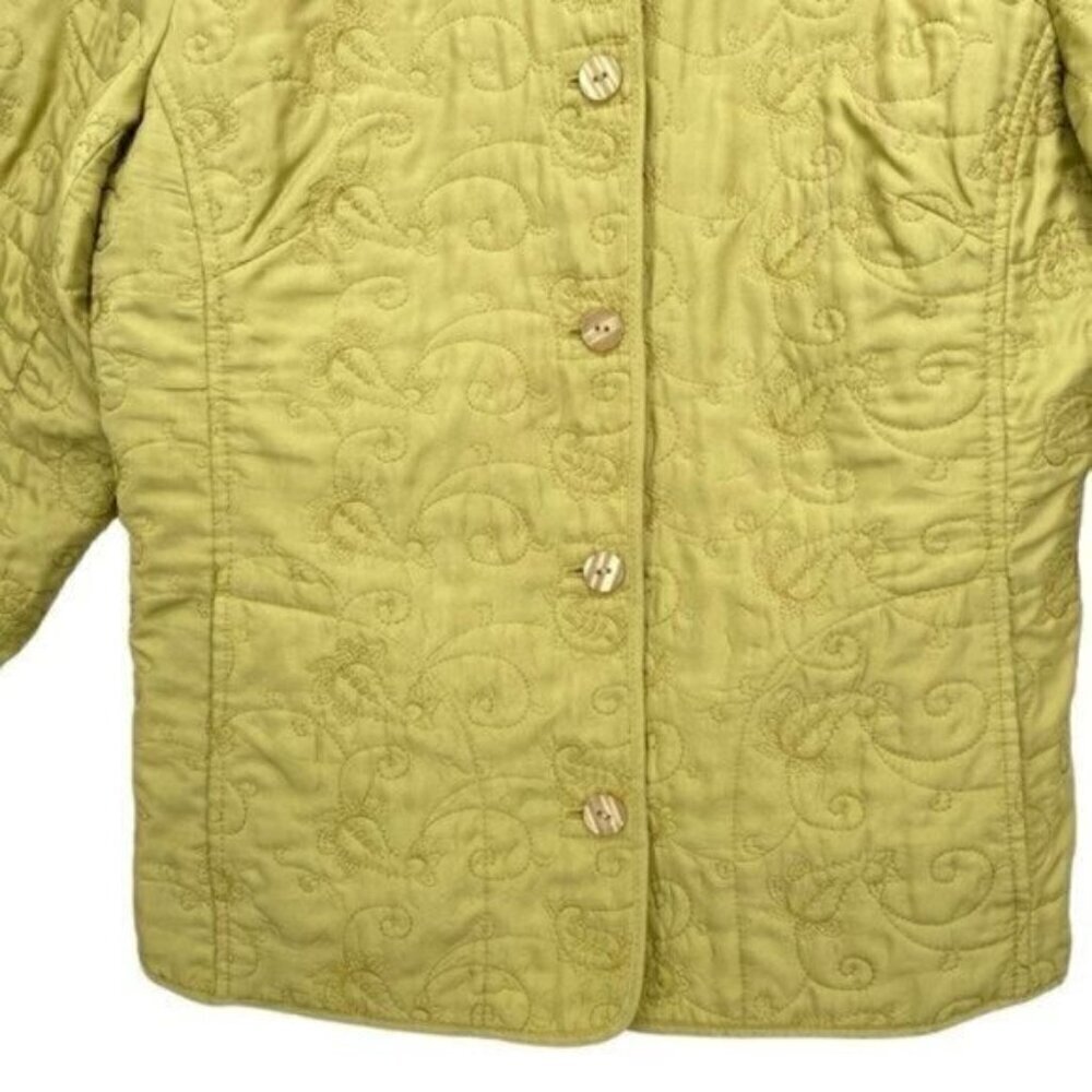 J. Jill Green Silk Embroidered Lightweight Jacket Coat - Picture 4 of 14